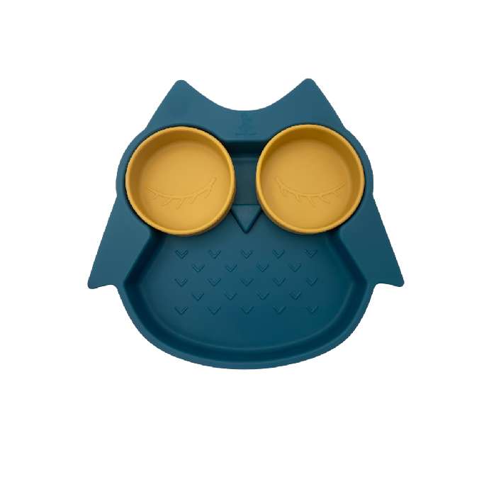 Ozzy the Owl Blue Me- Πιάτο σιλικόνης με βεντούζα και αποσπώμενα χωρίσματα