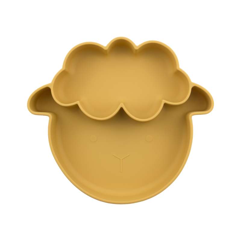 Sally The Sheep yellow  – Πιάτο σιλικόνης με βεντούζα και χωρίσματα
